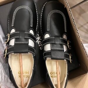 Kickers Black Leather buckled Maryjanes - not available in US! - never worn